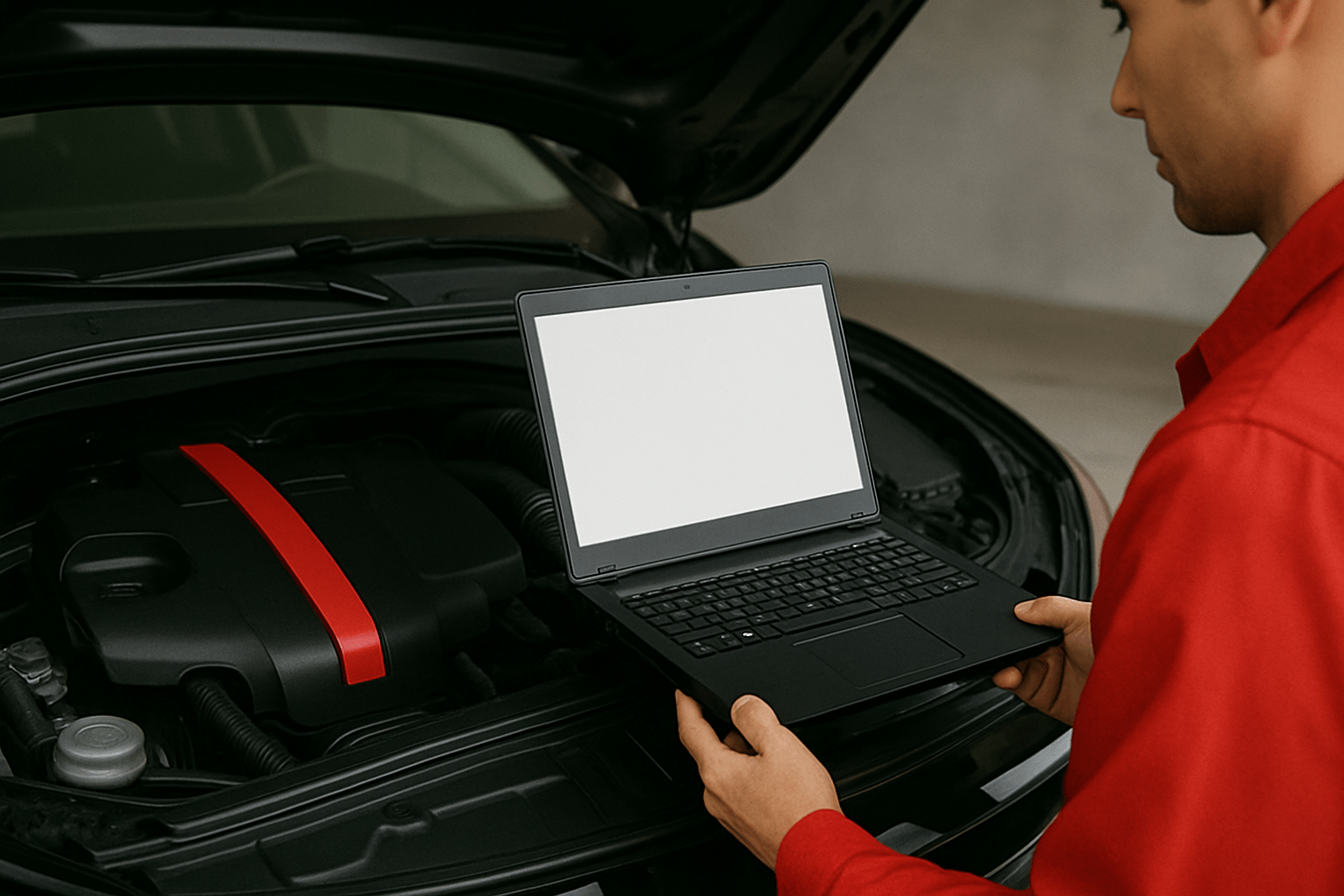 a technician doing an ecu remap
