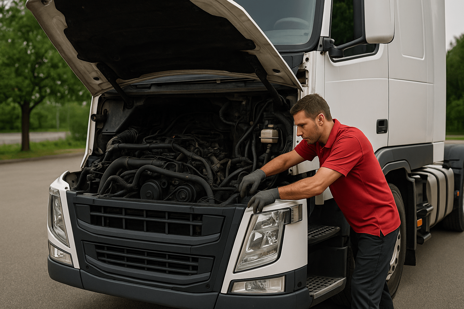a mechanic doing an emergency repair